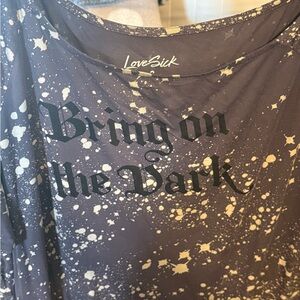 Lovesick Grey and White Splatter One-shoulder Tee